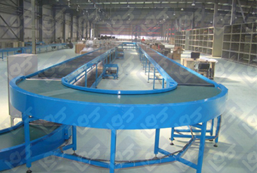 Turning belt conveyor